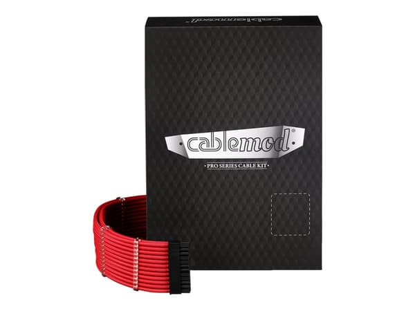 CableMod C-Series PRO ModMesh RM Black Label, RMi & RMx - Strømkabelsett - rød