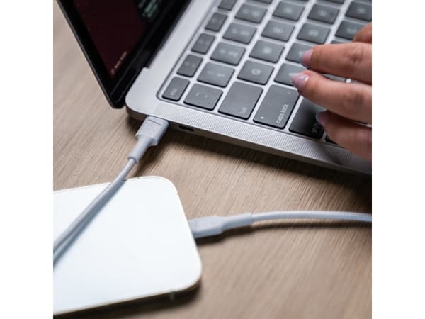 Green Cell PowerStream - Lightning-kabel - 24 pin USB-C hann til Lightning hann - 1 m - dobbeltisolert - MFI-sertifisert - hvit - USB Power Delivery