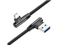 Miniatyrbild 4 av 5: Cablexpert Premium jeans (denim) - USB-kabel - 24 pin USB-C (hane) vinklad (hane) vinklad - USB 2.0 - 2.1 A - 1 m - svart