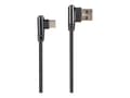 Miniatyrbild 1 av 5: Cablexpert Premium jeans (denim) - USB-kabel - 24 pin USB-C (hane) vinklad (hane) vinklad - USB 2.0 - 2.1 A - 1 m - svart