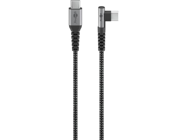 Goobay 64659, 1 m, USB C, USB C, USB 2.0, Svart, Grå