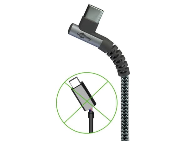Goobay 64660, 2 m, USB C, USB C, USB 2.0, Svart, Grå