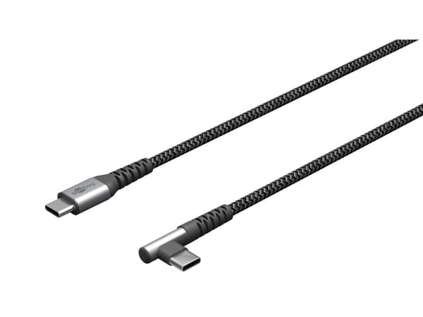 Goobay 64660, 2 m, USB C, USB C, USB 2.0, Svart, Grå