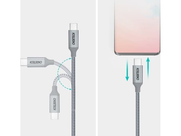 Choetech USB-C - USB-C 1,8 m USB-kabel Silver (6971824973099)