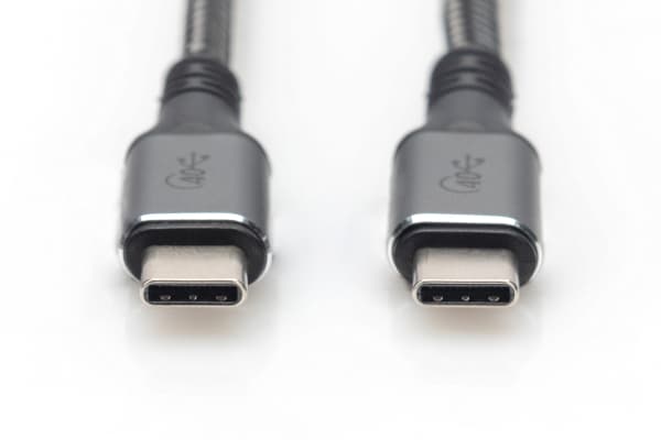 DIGITUS - USB-kabel - 24 pin USB-C (hann) til 24 pin USB-C (hann) - USB4 - 1 m - støtte for 4K 60 Hz (3840 x 2160), 8 K 60 Hz (7680 x 4320) støtte, 5