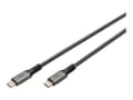 Miniatyrbilde 1 av 5: DIGITUS - USB-kabel - 24 pin USB-C (hann) til 24 pin USB-C (hann) - USB4 - 1 m - støtte for 4K 60 Hz (3840 x 2160), 8 K 60 Hz (7680 x 4320) støtte, 5