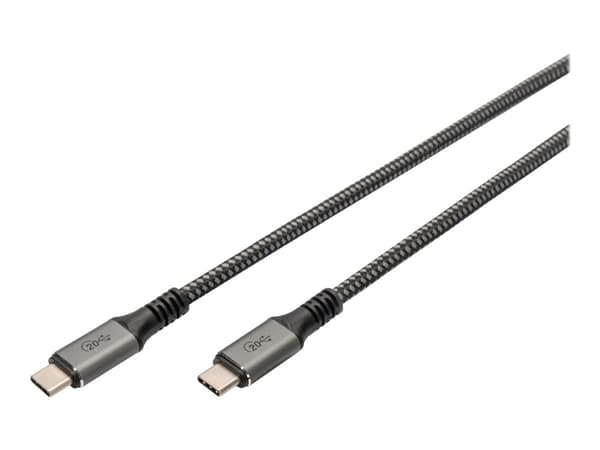 DIGITUS - USB-kabel - 24 pin USB-C (hann) til 24 pin USB-C (hann) - USB4 - 1 m - støtte for 4K 60 Hz (3840 x 2160), 8 K 60 Hz (7680 x 4320) støtte, 5