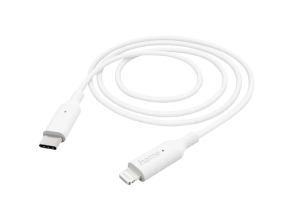 Hama 00201598, 1 m, Lightning, USB C, Uros, Uros, Valkoinen