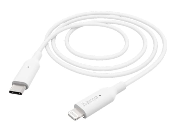 Hama 00201598, 1 m, Lightning, USB C, Uros, Uros, Valkoinen