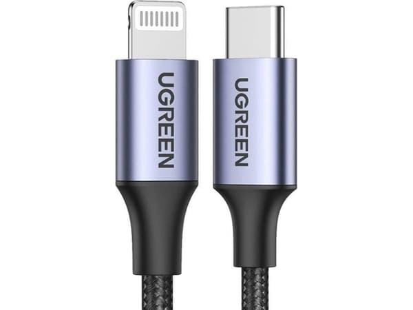 Ugreen 60760, 1,5 m, Lightning, USB C, Hankjønn, Hankjønn, Sort