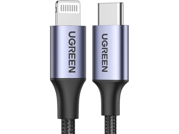 Ugreen 60760, 1,5 m, Lightning, USB C, Hankjønn, Hankjønn, Sort