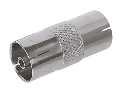 DELTACO - Antenneadapter - IEC connector (9.52mm) hunn til IEC connector (9.52mm) hunn - koaksial - sølv - analog/digital