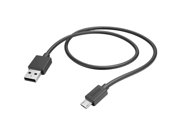 Hama 00201584, 1 m, Micro-USB A, USB A, USB 2.0, 480 Mbit/s, Sort