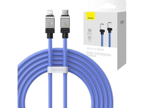 Baseus USB-C til Lightning CoolPlay Series 20W 2m hurtigladekabel (lilla)