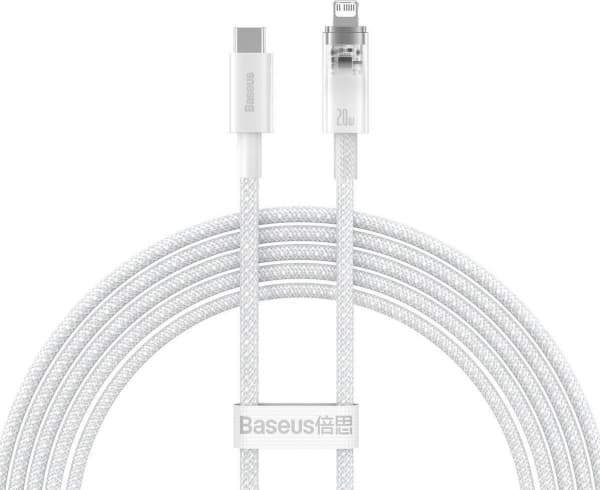Baseus USB-C til LightningExplorer-serien hurtigladekabel 2m, 20W (hvit)