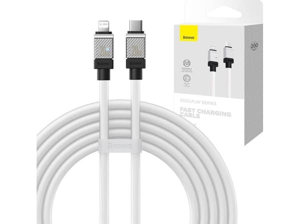 Baseus USB cable Baseus USB-C to Lightning CoolPlay Series 20W 2m fast charging cable (white)