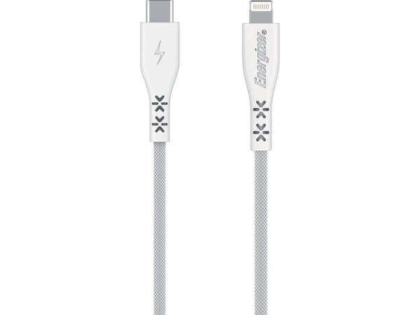 Energizer HardCase - USB-C till Lightning anslutningskabel MFi certifierad 2m (Vit)