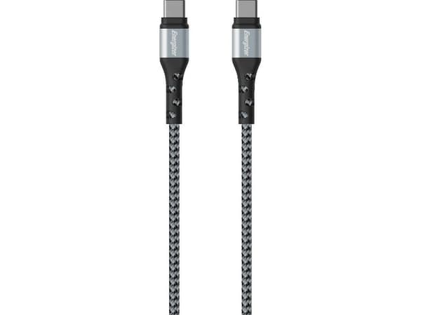 Energizer C521CKSL, 2 m, USB C, USB C, Svart, Silver