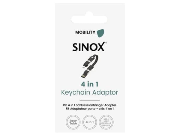 Sinox USB A+USB C-USB C+Micro+Lightning, Sort