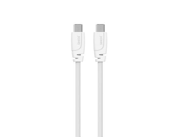 Sinox USB C 2.0 kabel. 2m. Hvid