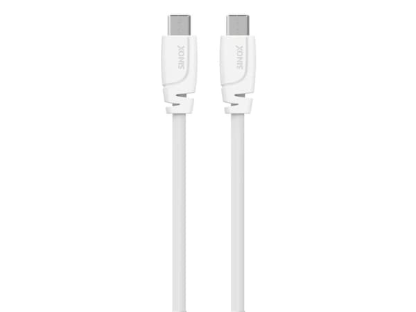 Sinox USB C 2.0 kabel. 2m. Hvid