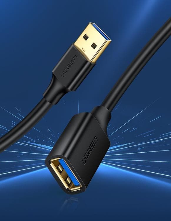 Ugreen Förlängning Kabel USB 3.0 Hona/USB 3.0 Hane 1m - Svart