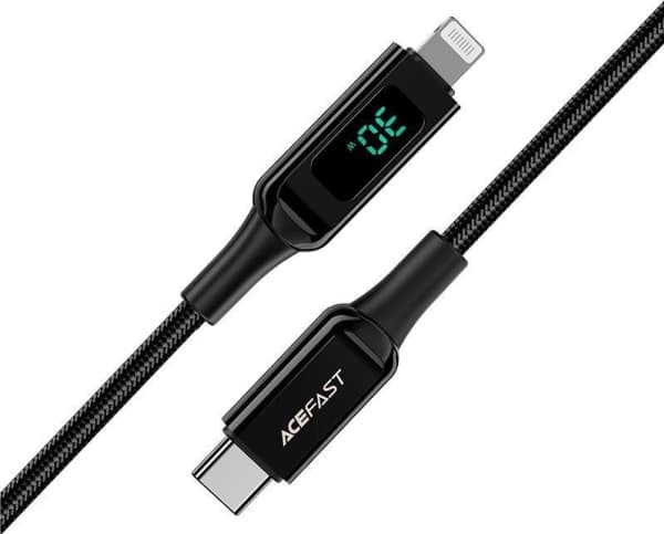 USB-kabel Acefast C6-01 MFi PD30W USB-C til Lightning 1,2 m svart (C6-01-C-L svart)