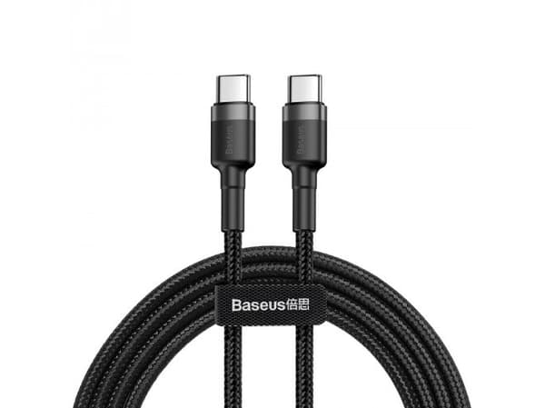 Baseus Cafule, 1 m, USB C, USB C, 0,48 Gbit/s, Svart, Grå