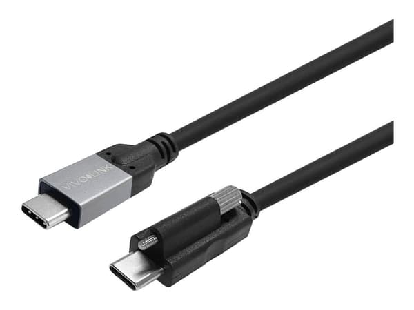 VivoLink - USB-kabel - 24 pin USB-C (hane) skruvbar till 24 pin USB-C (hane) - USB 3.2 Gen 2 / DisplayPort 1.4 - 5 - 20 V - 5 A - 5 m - up to 20 Gbps