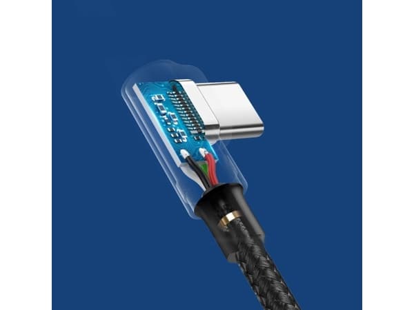 Ugrønn USB-kabel USB til USB-C-kabel, vinklet UGREEN US176, 3A, 0,5 m (svart)