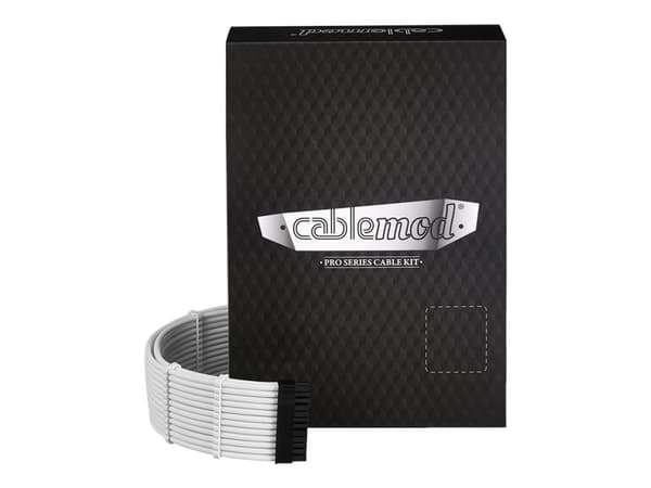 CableMod C-Series PRO ModMesh RM Black Label, RMi & RMx - Strømkabelsett - hvit
