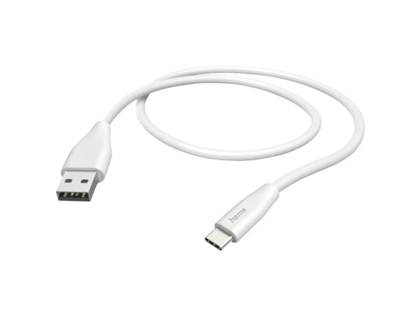 Hama 00201596, 1,5 m, USB A, USB C, USB 2.0, 480 Mbit/s, Valkoinen