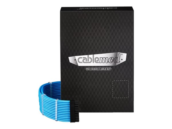 CableMod C-Series PRO ModMesh RM Black Label, RMi & RMx - Strømkabelsett - lys blå
