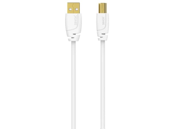 Sinox SOC04105, 5 m, USB A, USB B, USB 2.0, 0,48 Gbit/sek, hvit