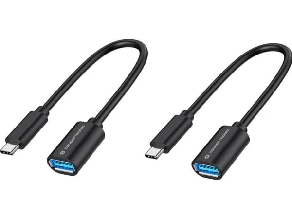 Conceptronic ABBY11B, 0,2 m, USB C, USB A, USB 3.2 Gen 1 (3.1 Gen 1), 5 Gbit/s, Svart