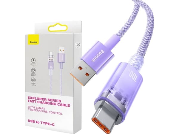 Baseus USB-A - USB-C USB-kabel 1 m Lilla (CATS010405)