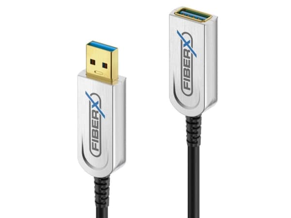 FiberX FX-I650-010, 10 m, USB A, USB A, USB 3.2 Gen 1 (3.1 Gen 1), 10 Gbit/s, Svart, Silver