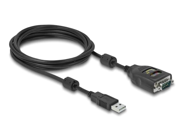 Delock - USB / seriell-kabel - USB (hann) til RS-232 (hann) - 2 m - svart