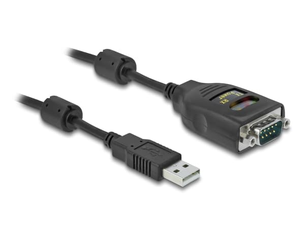 Delock - USB / seriell-kabel - USB (hann) til RS-232 (hann) - 2 m - svart