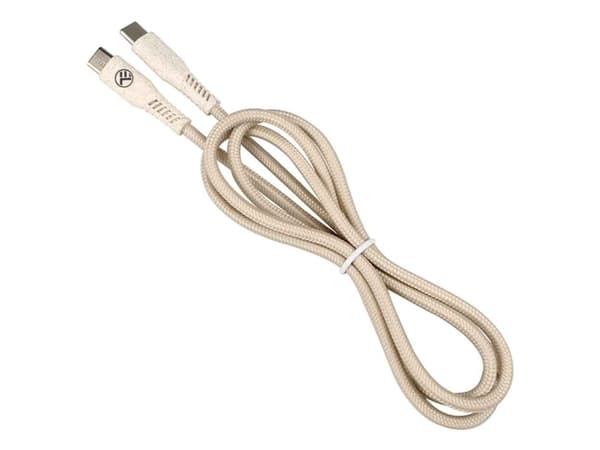 Tellur Žalias Data Cable Type-C to Type-C 3A PD60W 1m nylon cream