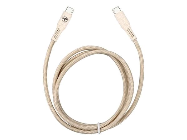 Tellur Žalias Data Cable Type-C to Type-C 3A PD60W 1m nylon cream