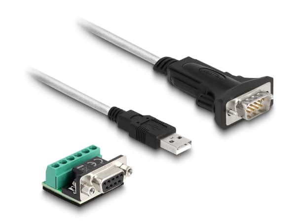 Delock - Seriell adapter - USB 2.0 - RS-422/485 x 1 - svart, gjennomsiktig