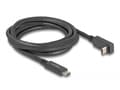 Miniatyrbild 2 av 3: Delock - USB-kabel - 24 pin USB-C (hane) till 24 pin USB-C (hane) vinklad - 3 A - 2 m - USB Power Delivery (60W), 4K144 Hz (3840 x 2160) stöd, upp ti