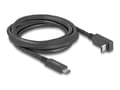 Miniatyrbild 1 av 3: Delock - USB-kabel - 24 pin USB-C (hane) till 24 pin USB-C (hane) vinklad - 3 A - 2 m - USB Power Delivery (60W), 4K144 Hz (3840 x 2160) stöd, upp ti