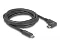 Miniatyrbilde 2 av 3: Delock - USB-kabel - 24 pin USB-C (hann) til 24 pin USB-C (hann) vinklet - 3 A - 2 m - USB Power Delivery (60W), 4 K 144 Hz (3840 x 2160) støtte, up