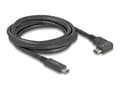 Miniatyrbilde 1 av 3: Delock - USB-kabel - 24 pin USB-C (hann) til 24 pin USB-C (hann) vinklet - 3 A - 2 m - USB Power Delivery (60W), 4 K 144 Hz (3840 x 2160) støtte, up