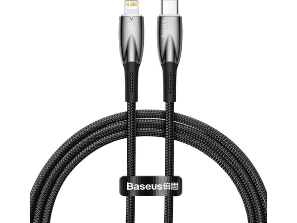 Baseus Glimmer Series hurtigladekabel USB-C - Lightning 480Mb/s PD 20W 1m svart
