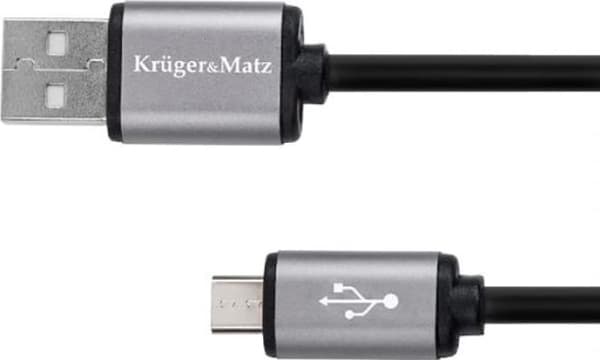 Kruger&amp;Matz USB-A - microUSB-kabel 1 m Svart (KM1235)
