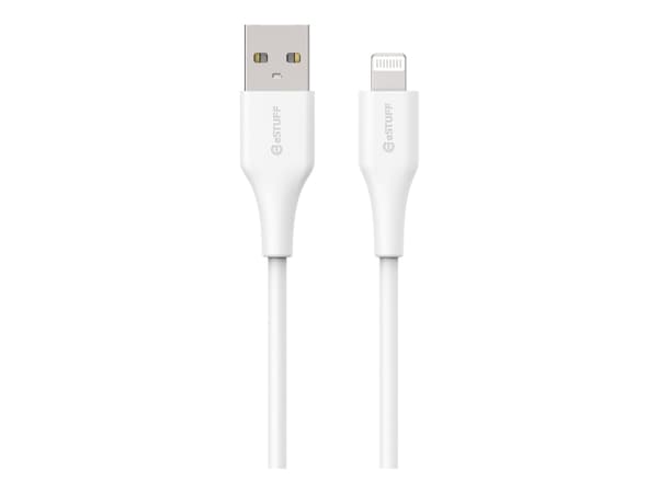 eSTUFF INFINITE - Lightning-kabel - USB hane till Lightning hane - 2 m - MFI-certifierad - vit - 100 % återvunnen plast
