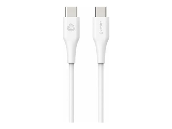 eSTUFF INFINITE - USB-kabel - 24 pin USB-C (hann) rett til 24 pin USB-C (hann) rett - USB 2.0 - 2 m - 100 % resirkulert plast, USB-C Power Delivery (